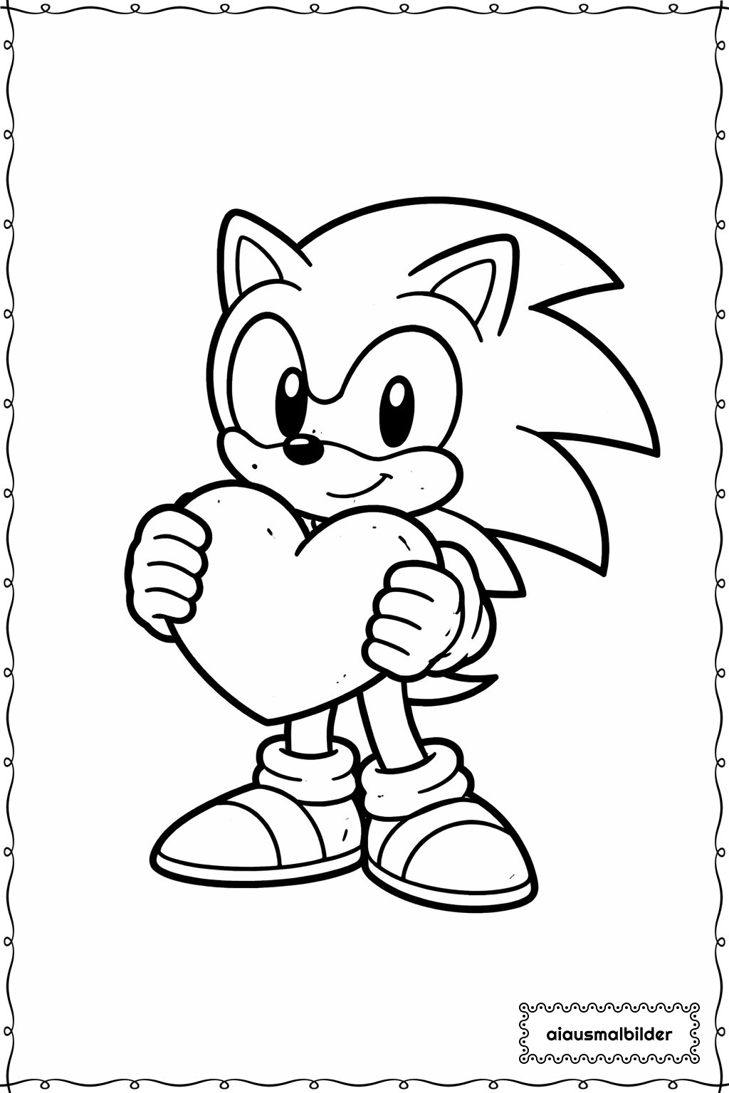  Sonic Hält Herz Ausmalseite 