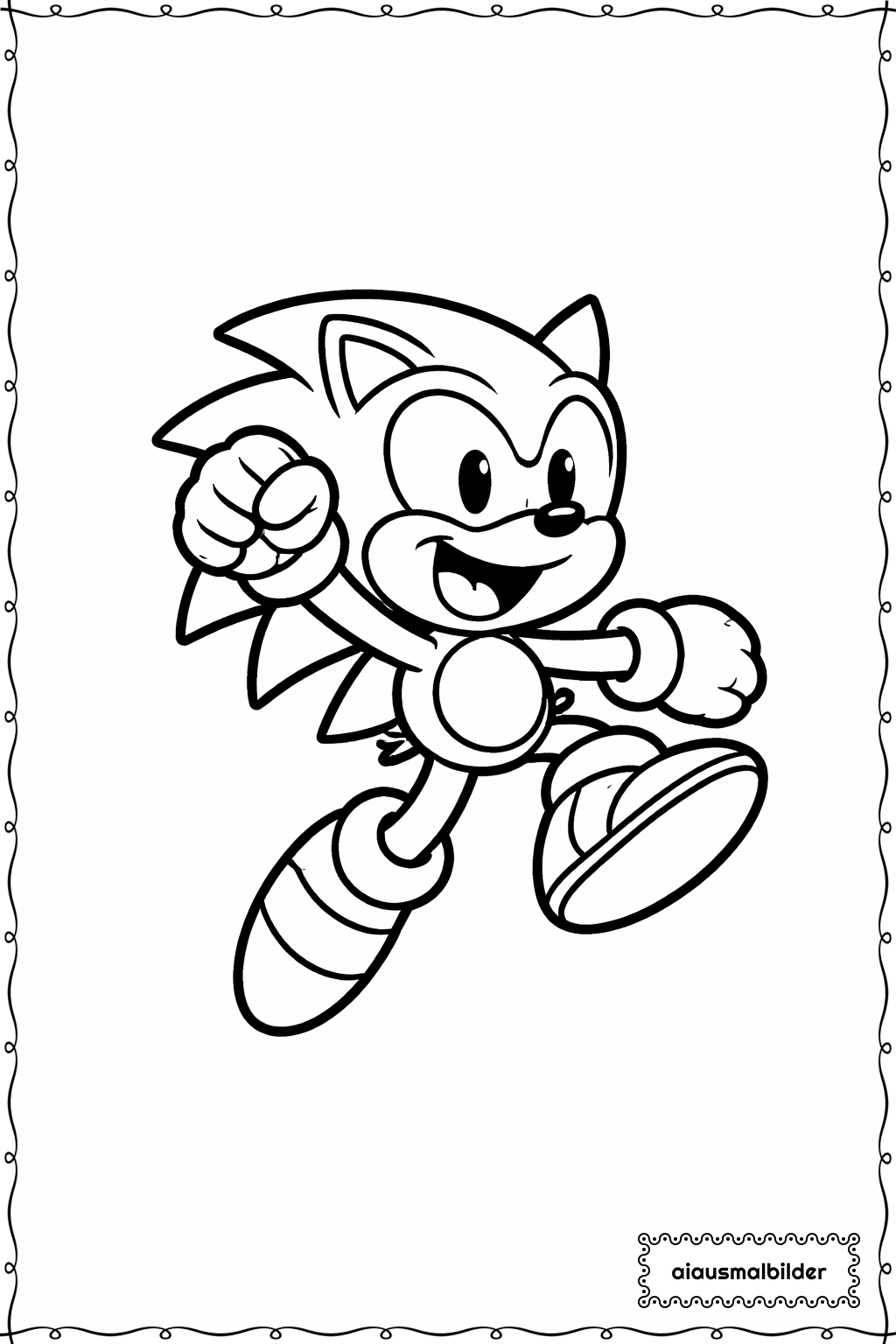  Sonic Hüpft Ausmalseite 