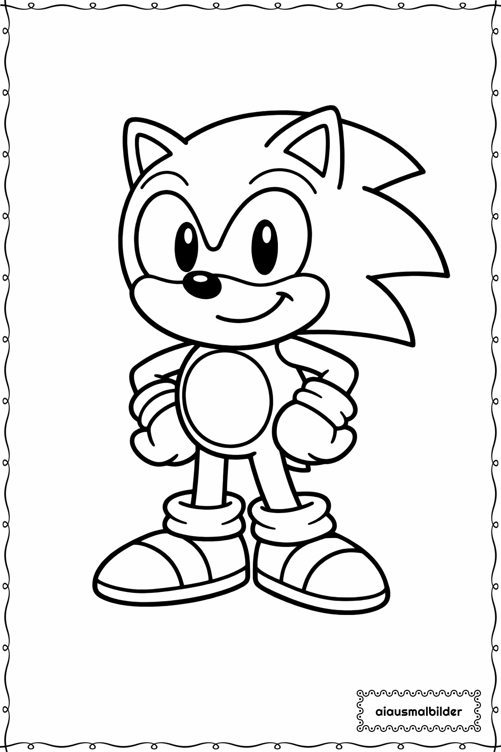  Sonic Lächelt Ausmalseite 