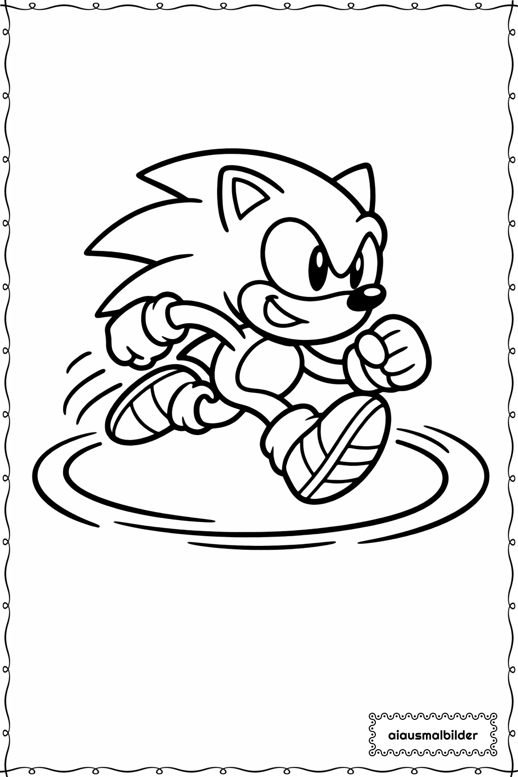  Sonic Lauft Kreis Ausmalseite 