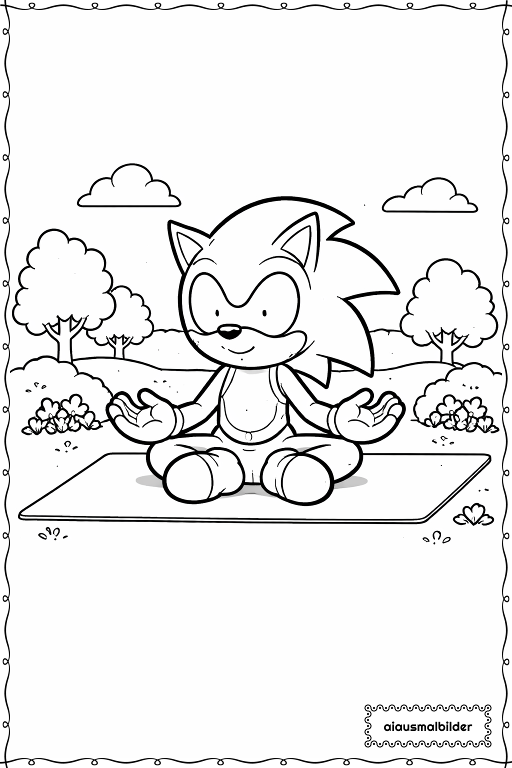  Sonic Macht Yoga Ausmalseite 