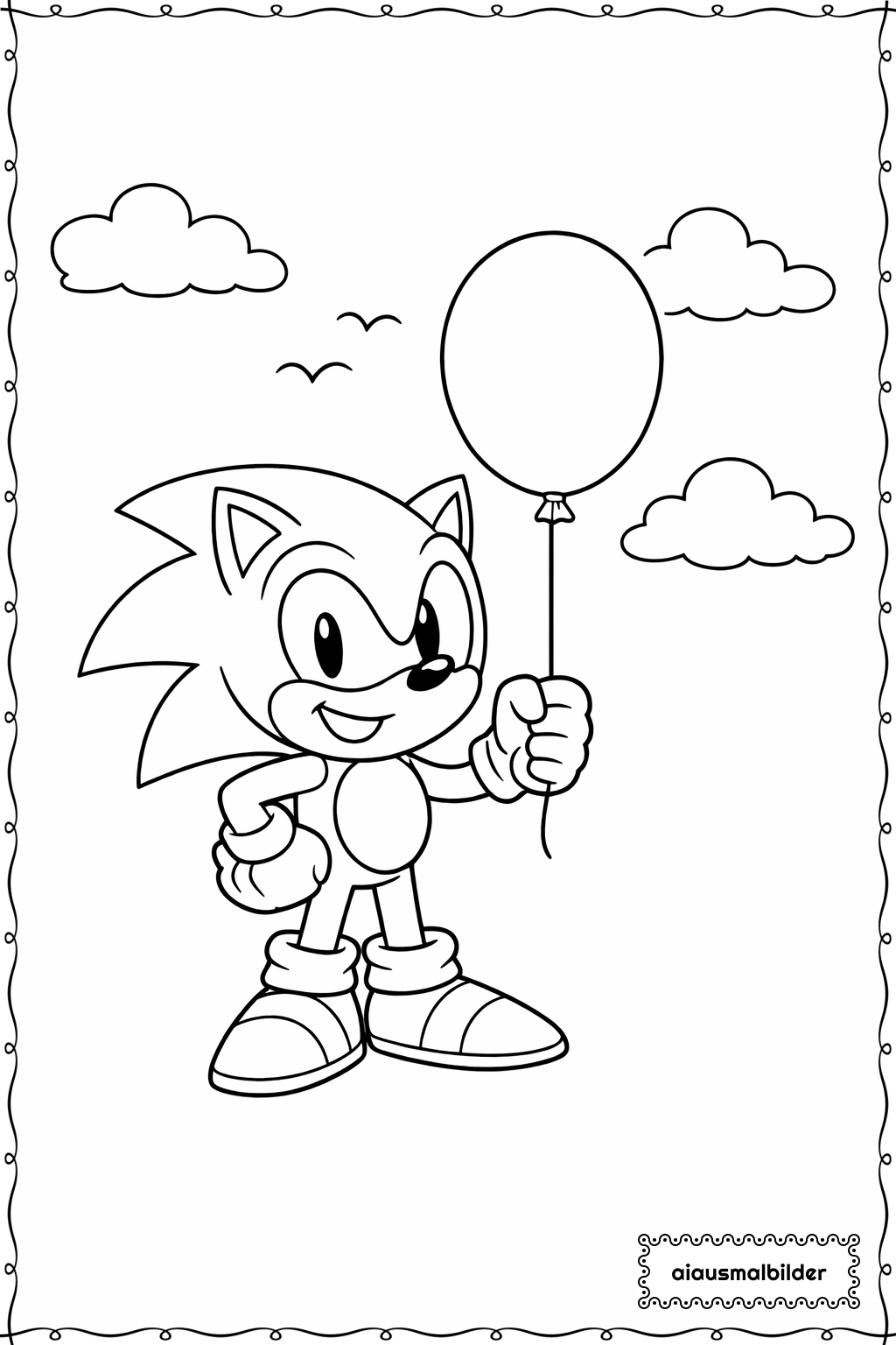  Sonic Mit Ballon Ausmalseite 