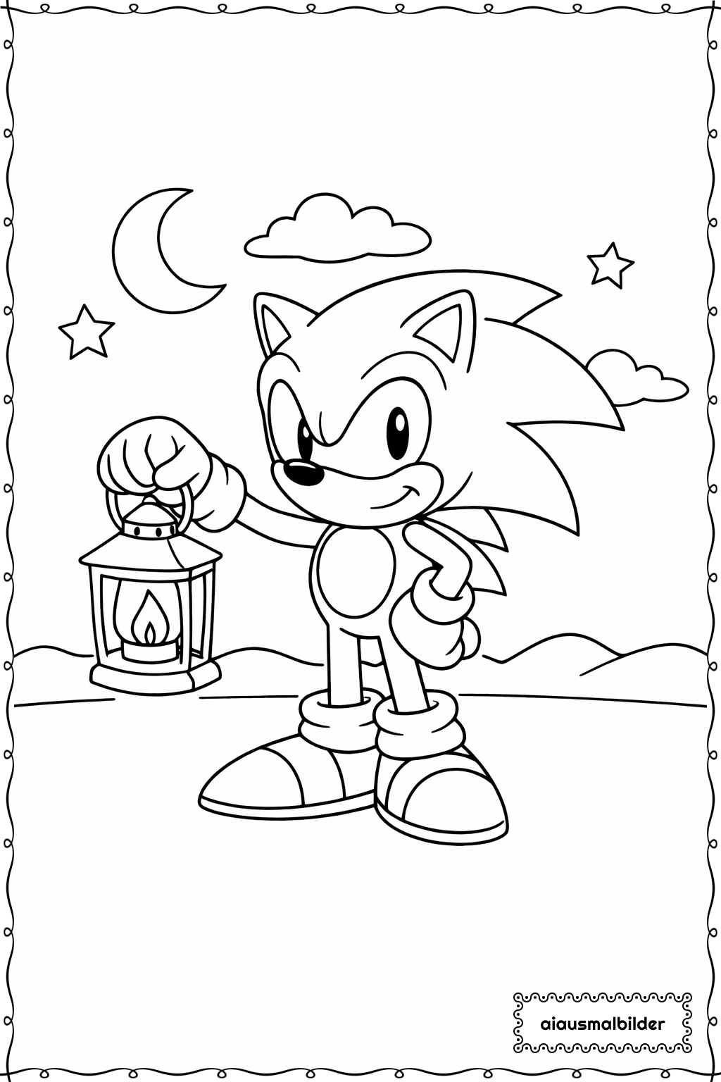  Sonic Mit Laterne Ausmalseite 