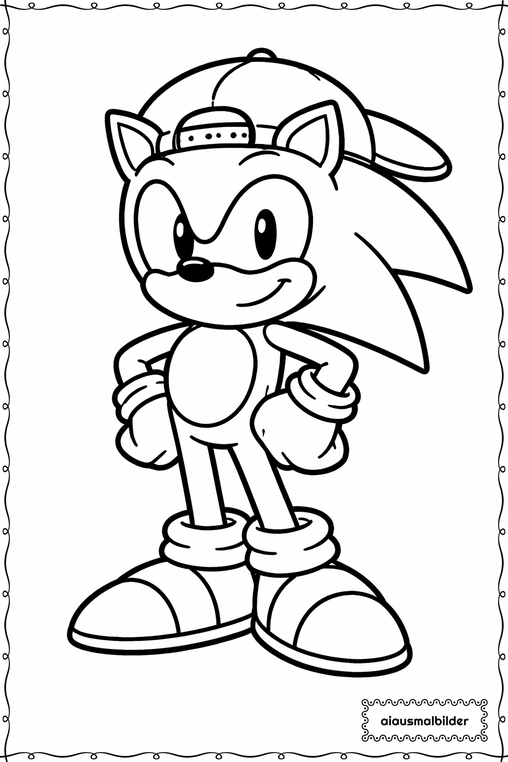  Sonic Mit Mütze Ausmalseite 