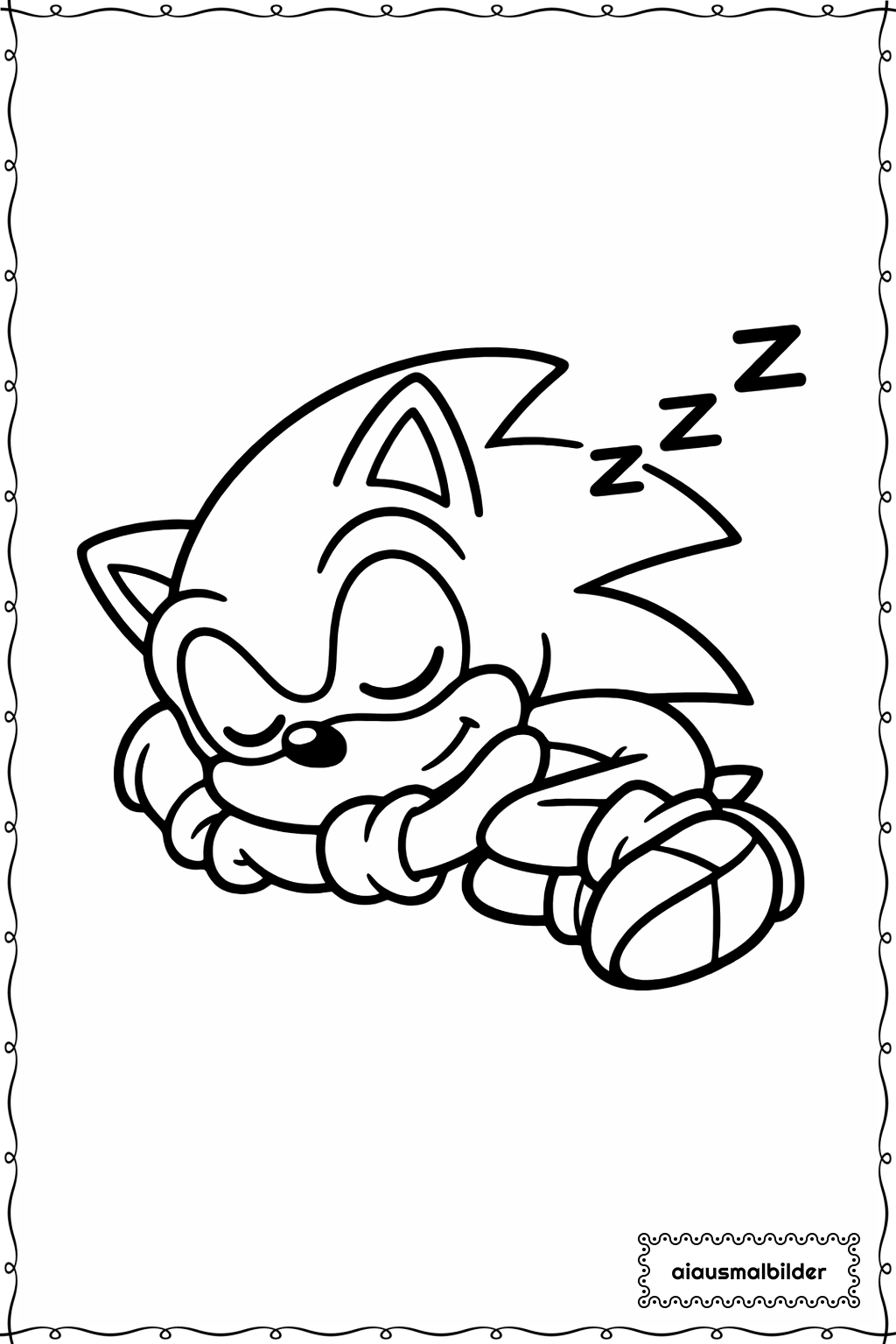  Sonic Schlaft Ausmalseite 