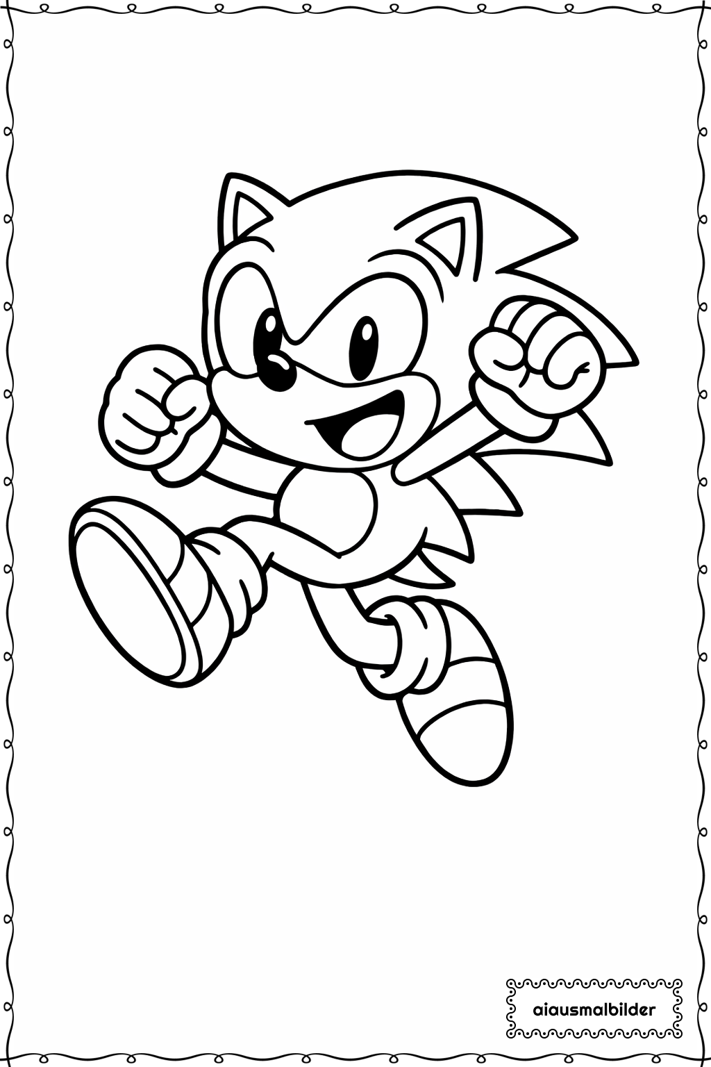  Sonic Springt Hoch Ausmalseite 