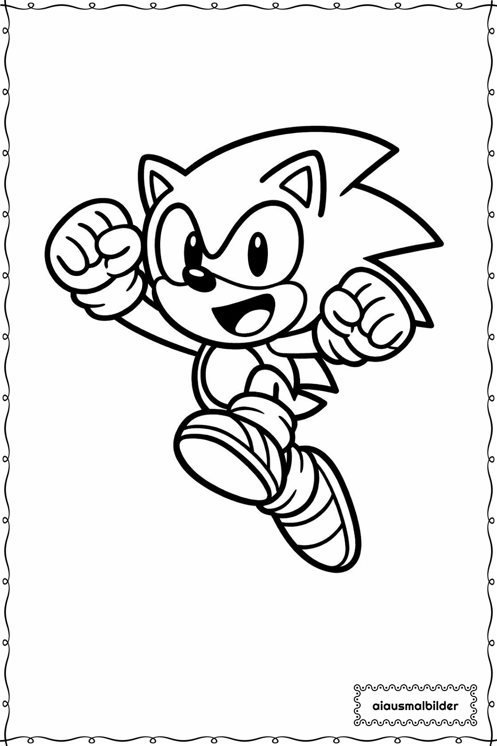  Sonic Springt Ausmalseite 
