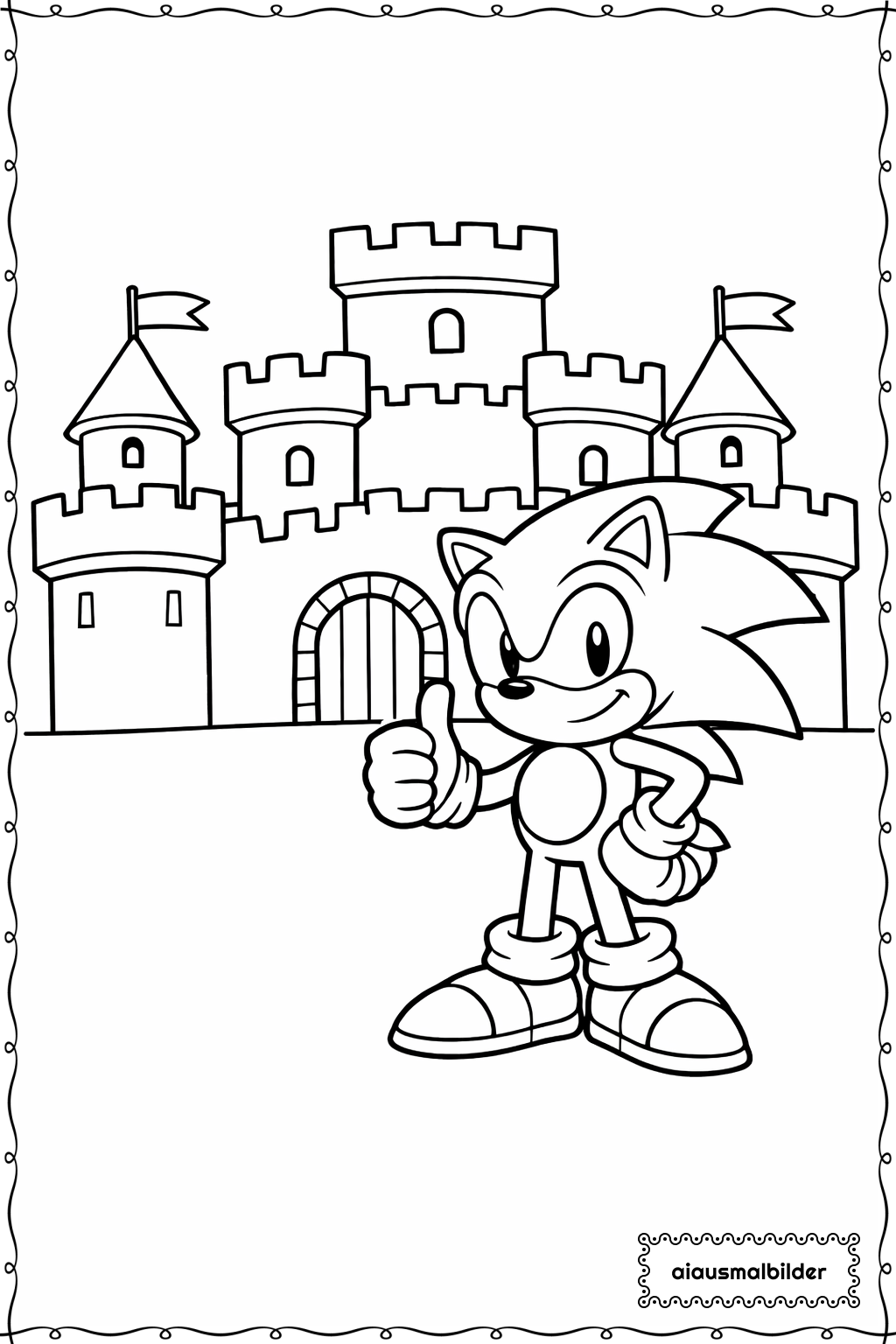  Sonic Vor Schloss Ausmalseite 