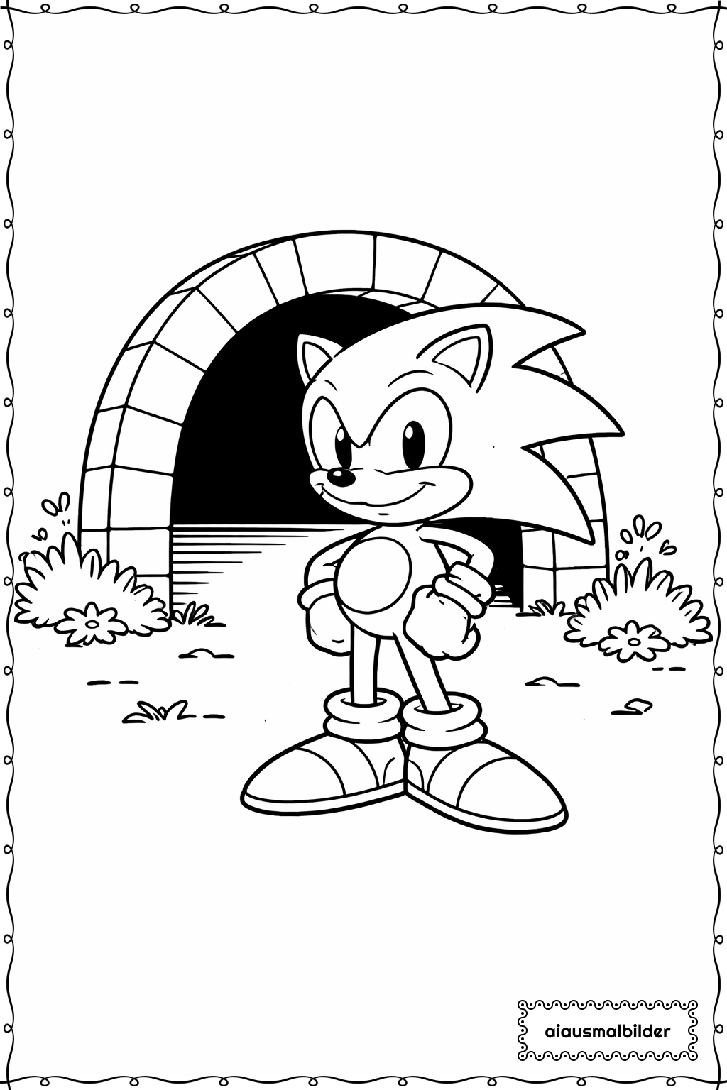  Sonic Vor Tunnel Ausmalseite 