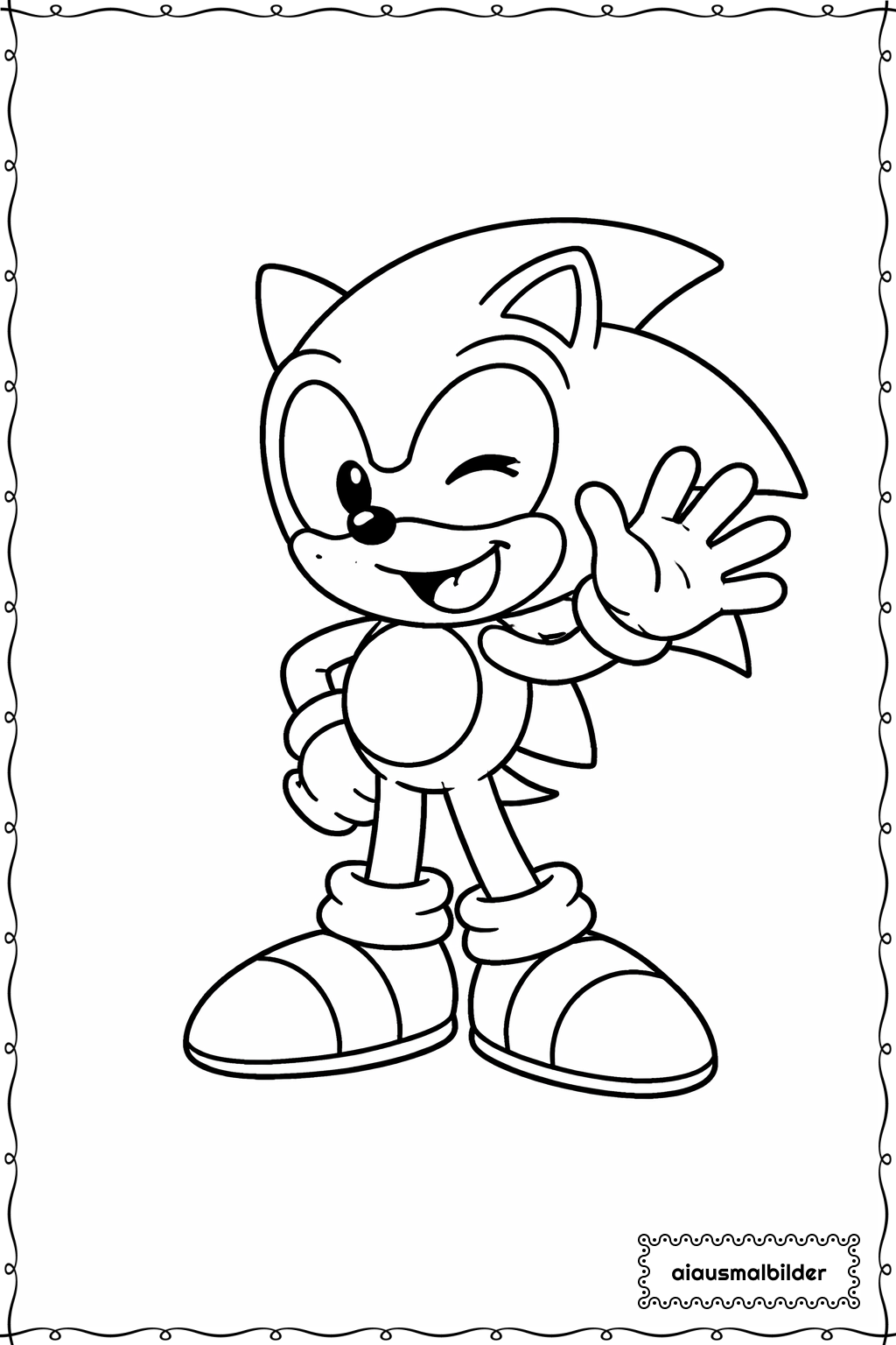  Sonic Winkt Ausmalseite 