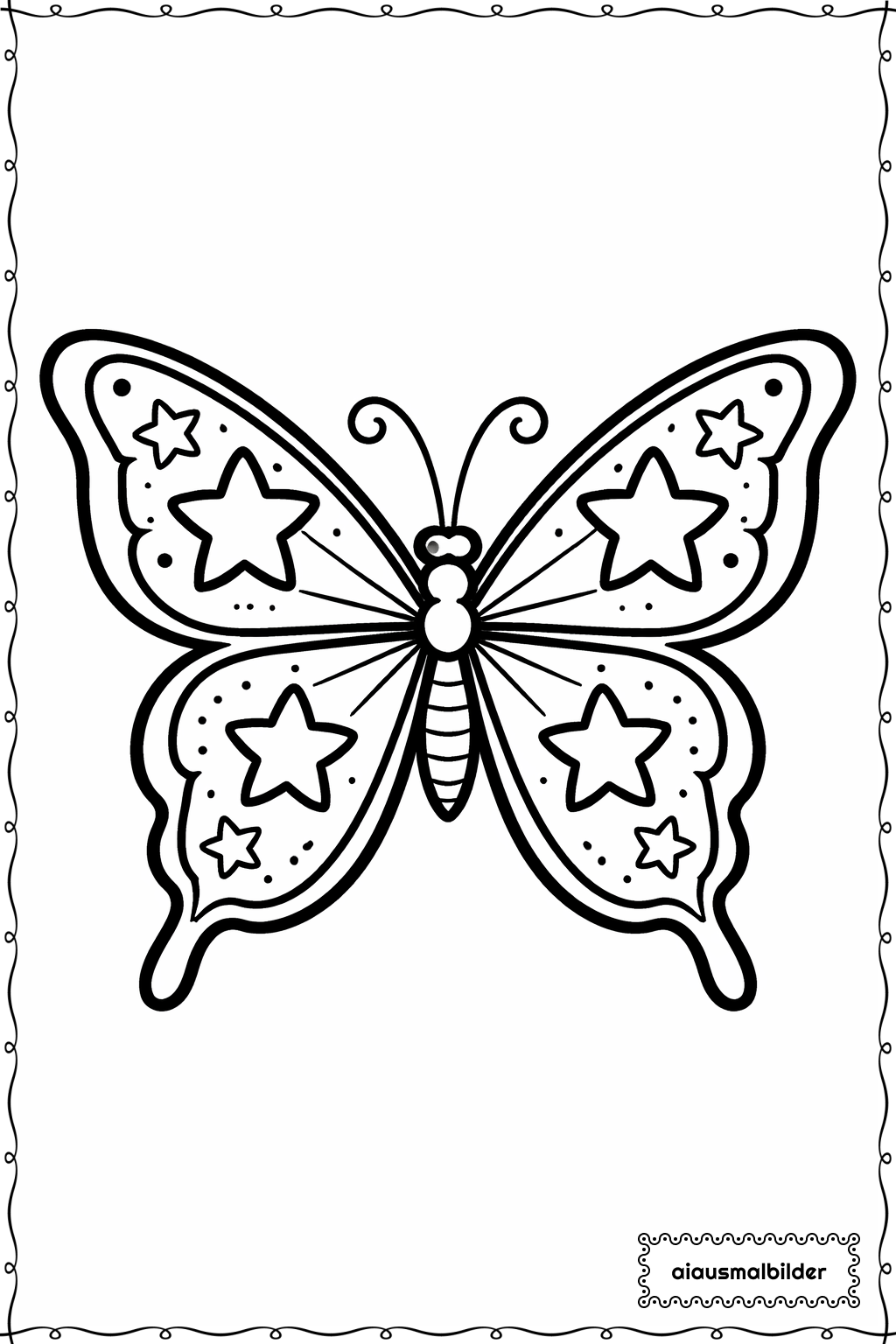  Stern Schmetterling Ausmalseite 