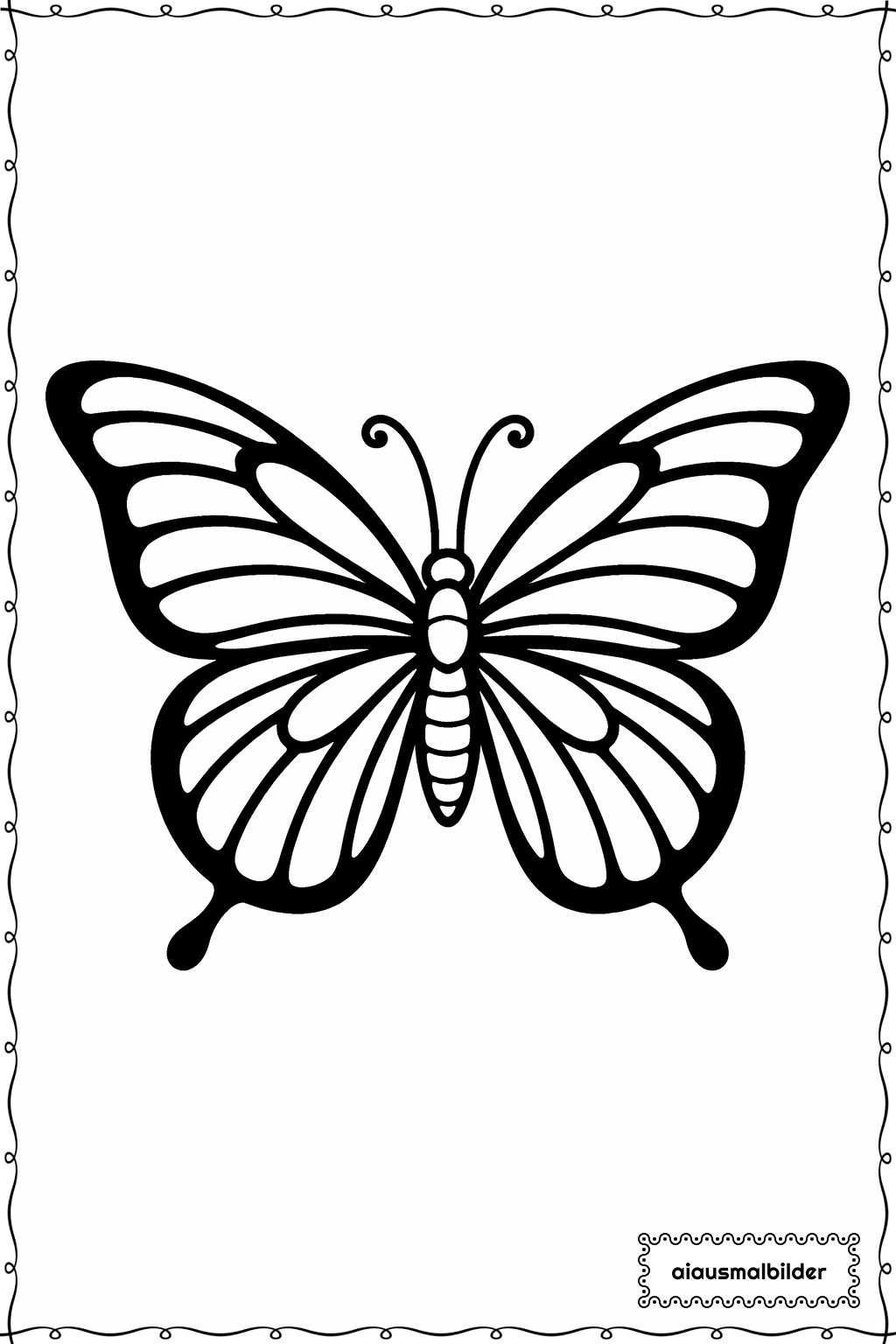  Streifiger Schmetterling Ausmalseite 