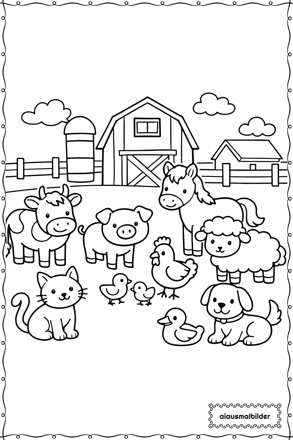 Tiere Auf Dem Bauernhof Ausmalseite