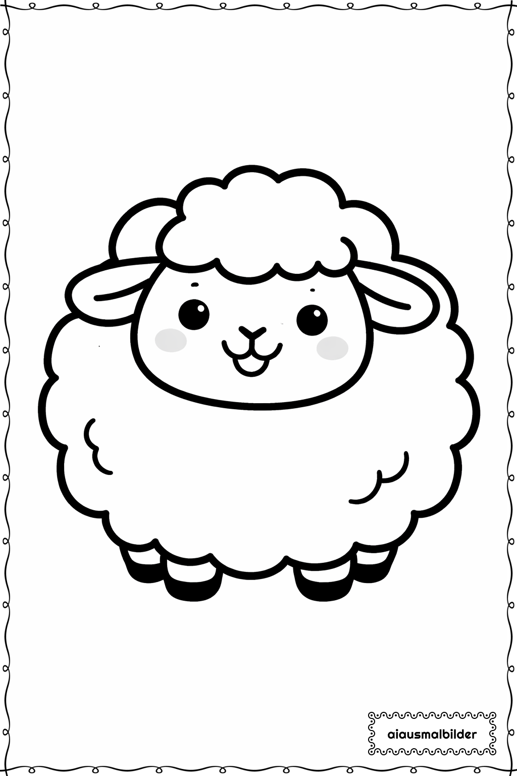 Tiere Fröhliches Schaf Ausmalseite