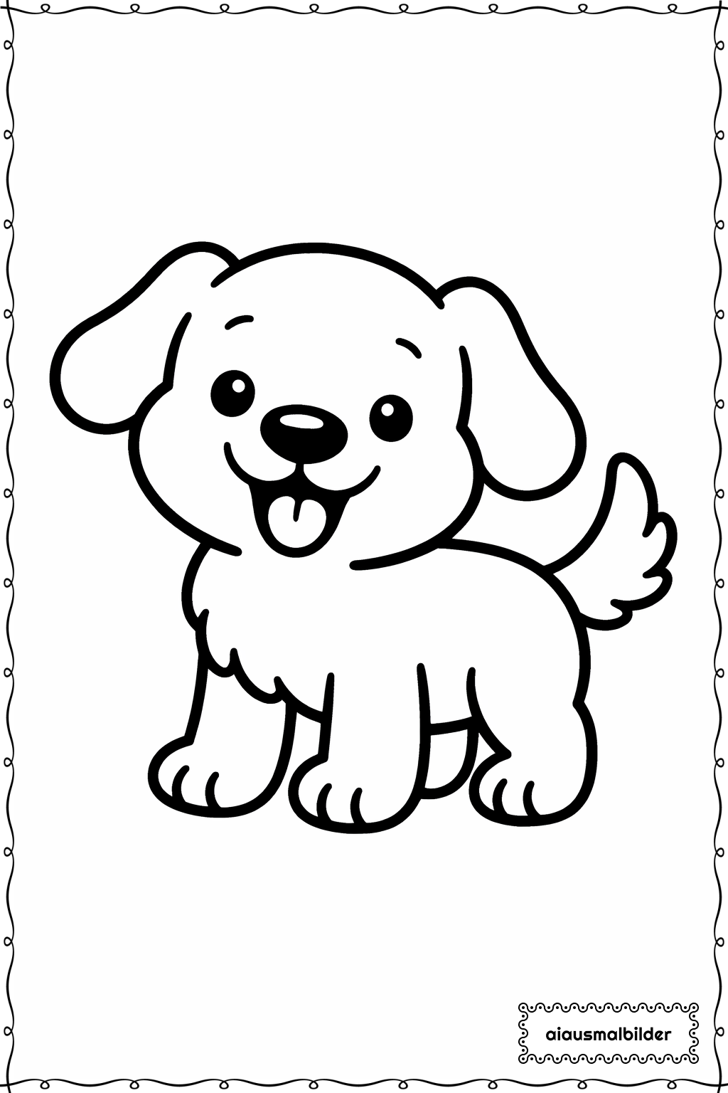 Tiere Froher Hund Ausmalseite