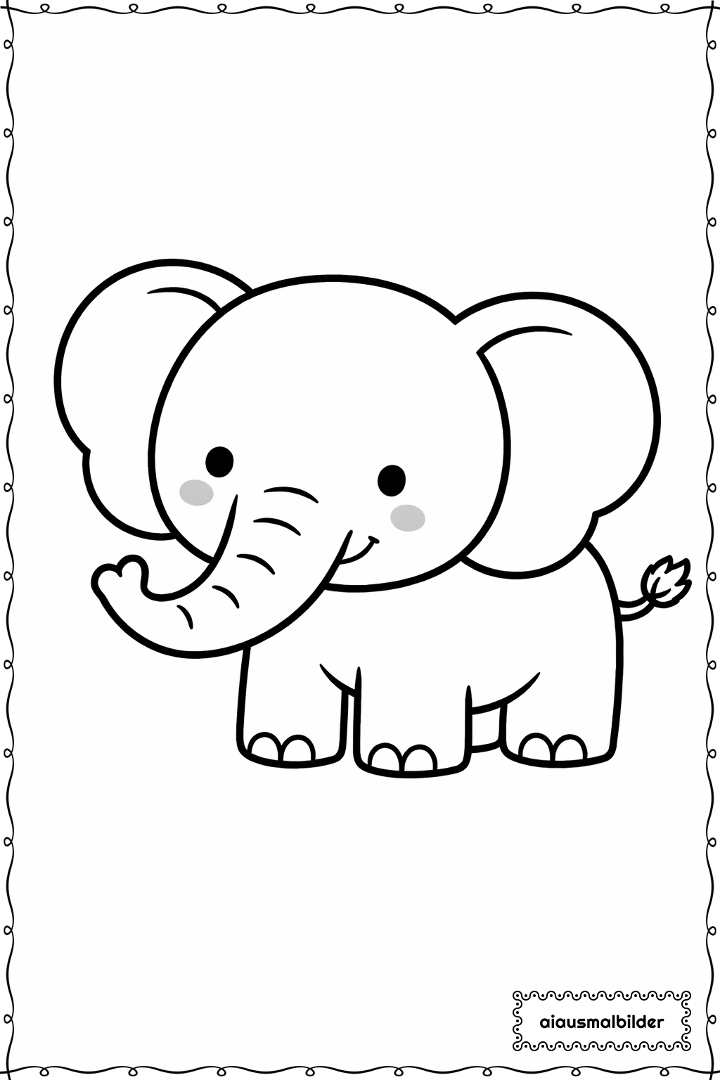 Tiere Großer Elefant Ausmalseite