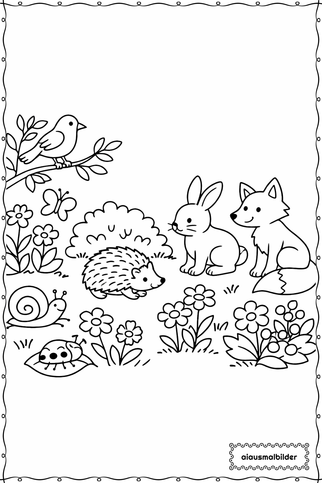 Tiere Im Garten Ausmalseite