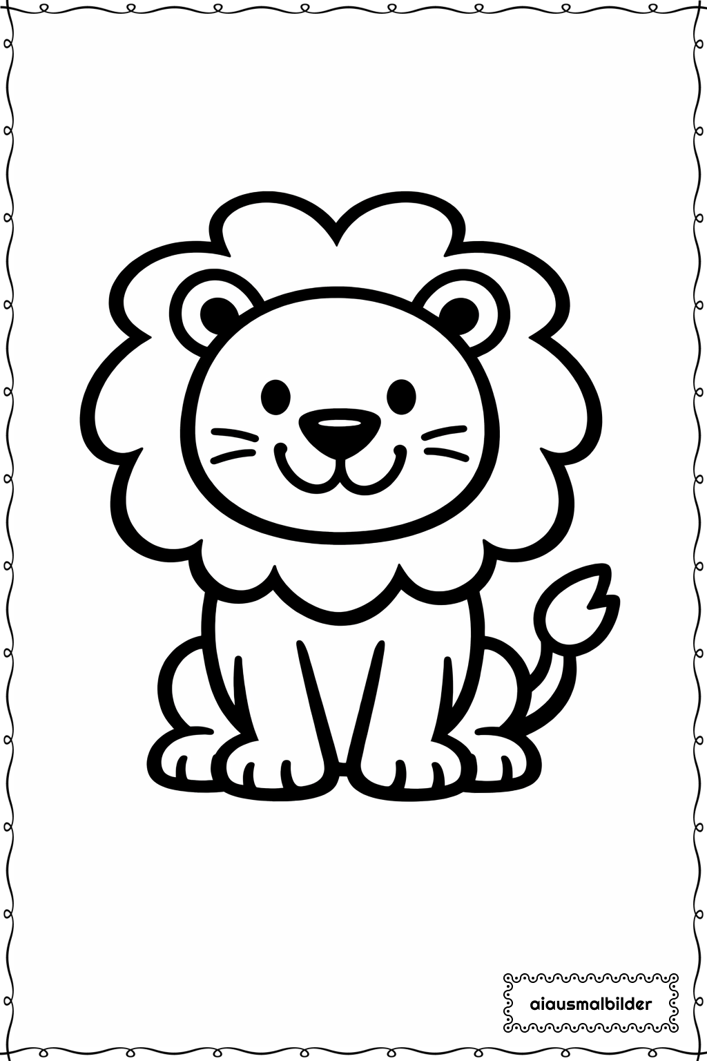 Tiere Lächelnder Löwe Ausmalseite