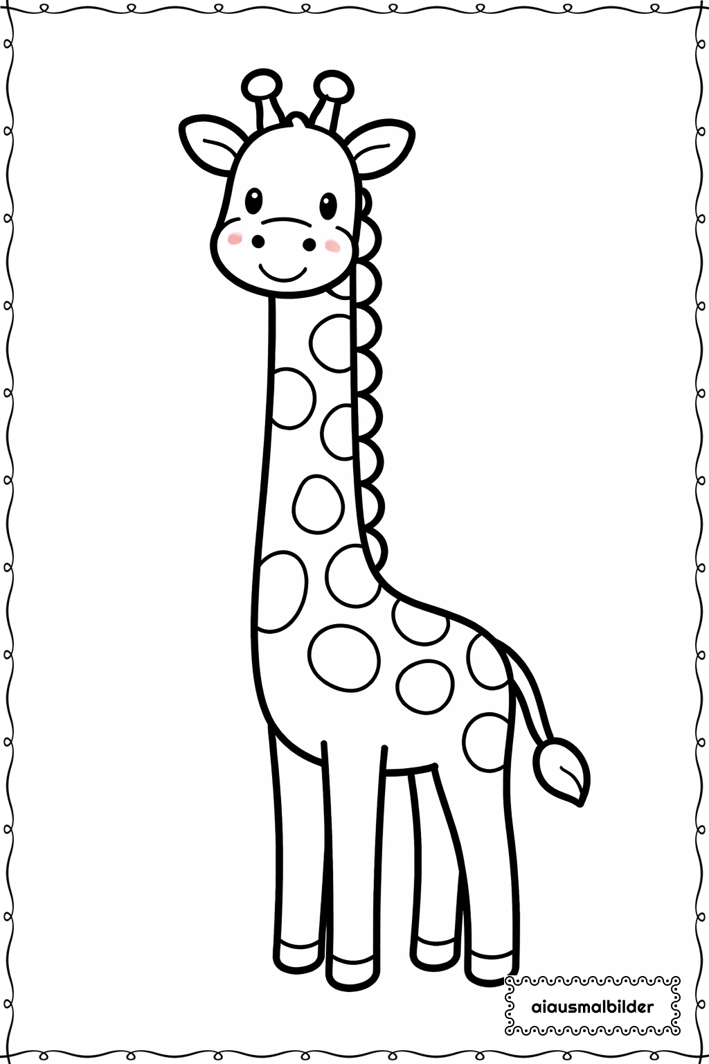 Tiere Langhals Giraffe Ausmalseite