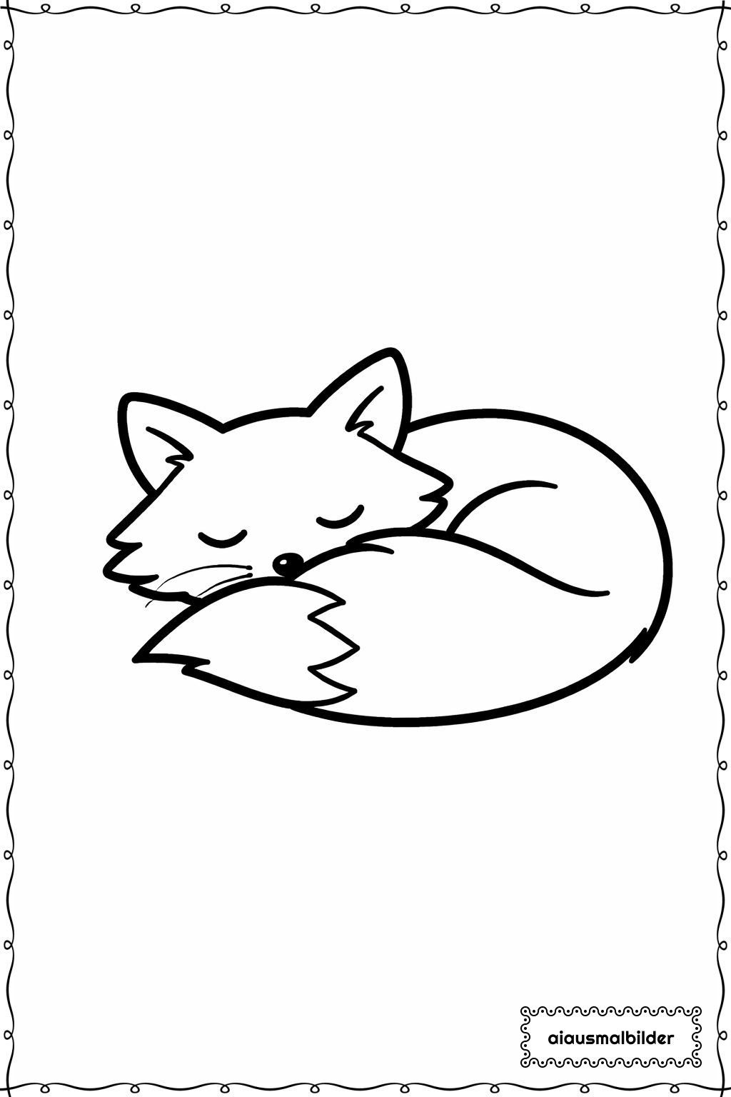 Tiere Schlafer Fuchs Ausmalseite