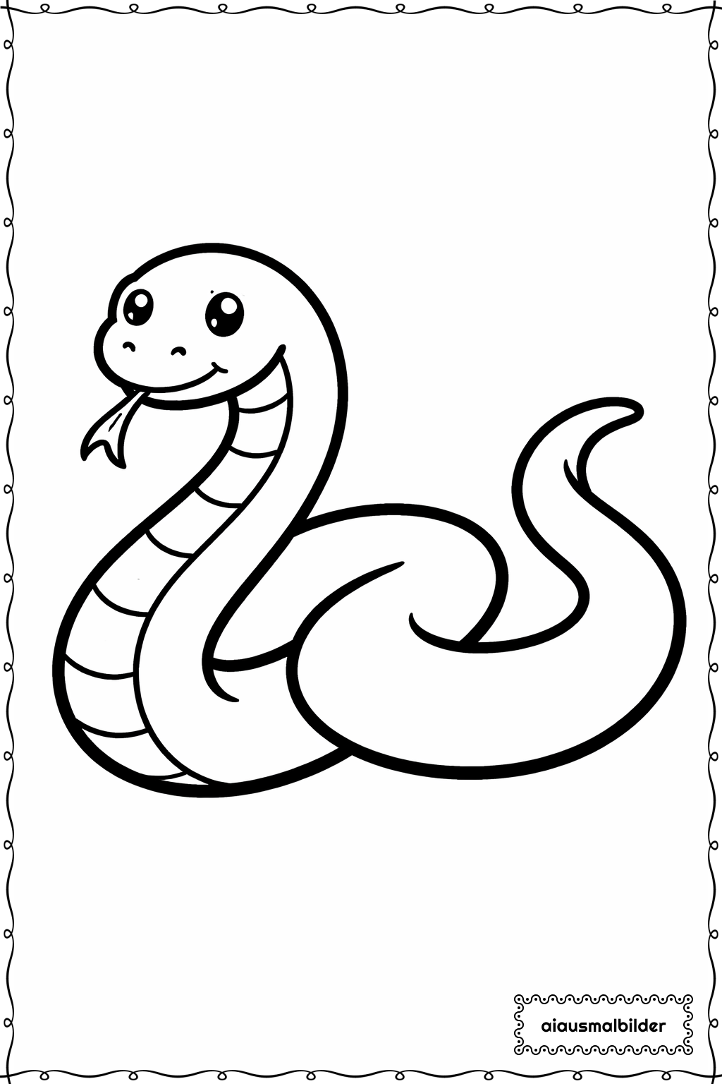 Tiere Schlange Einfach Ausmalseite