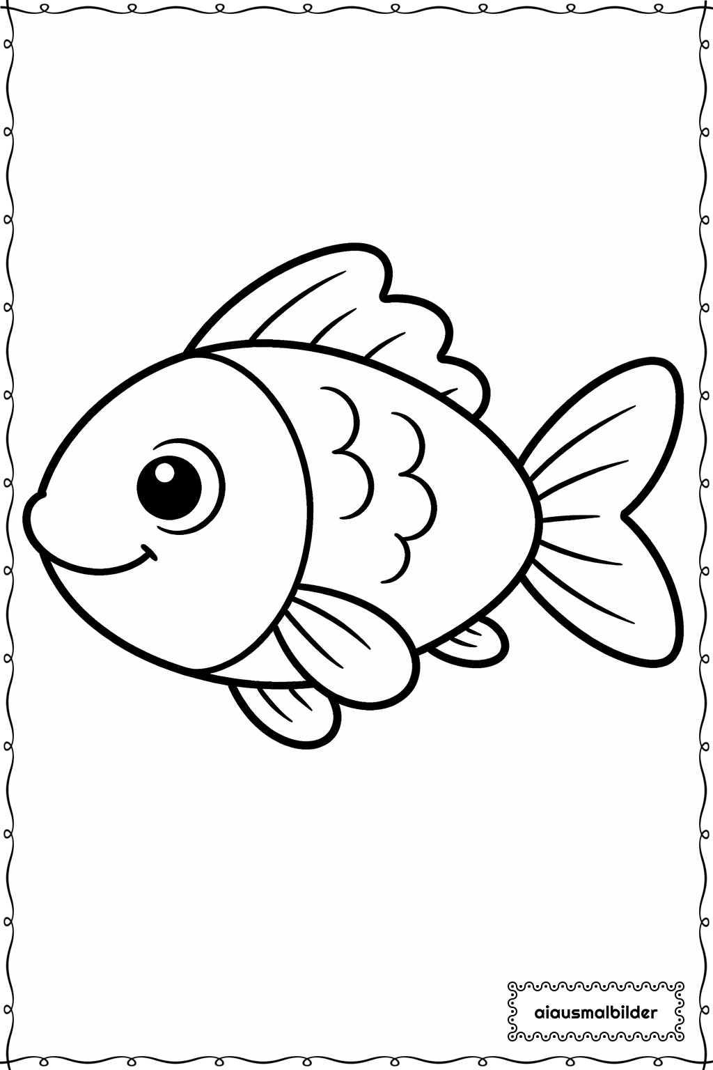 Tiere Schwimmender Fisch Ausmalseite