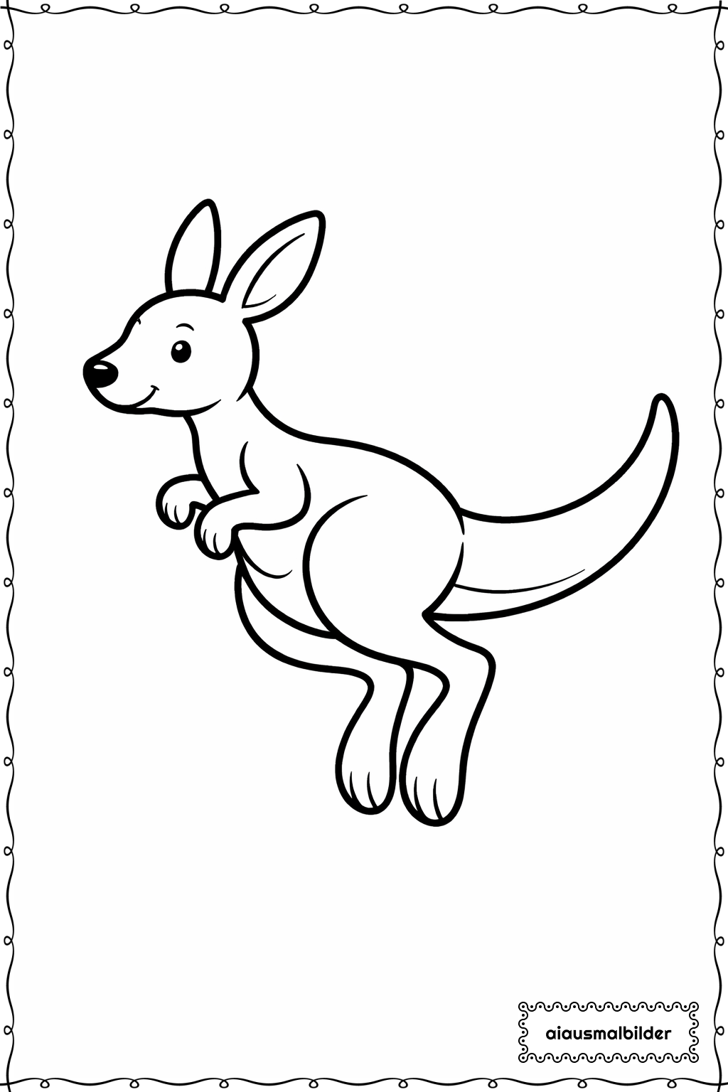 Tiere Springendes Känguru Ausmalseite