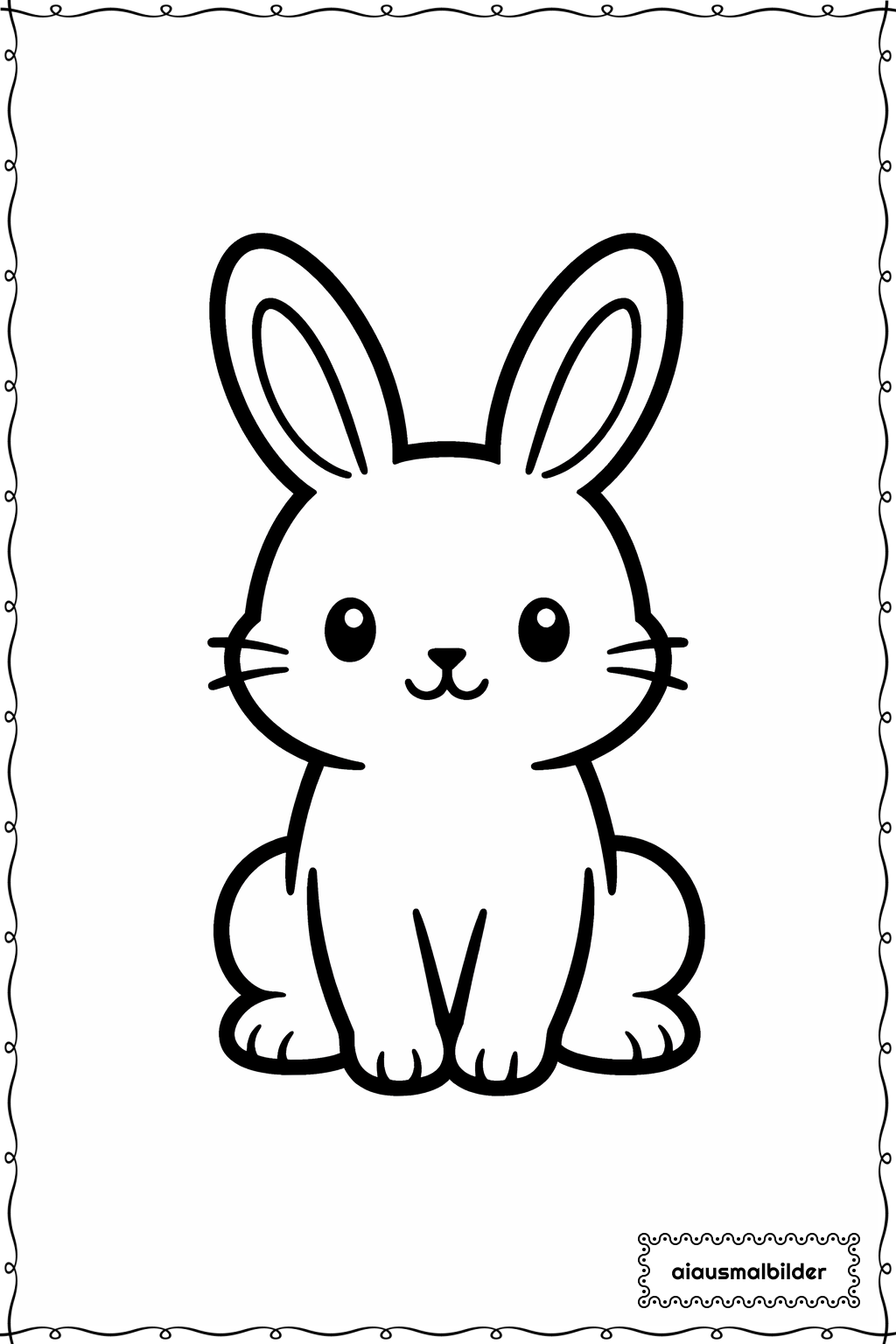 Tiere Süßes Kaninchen Ausmalseite