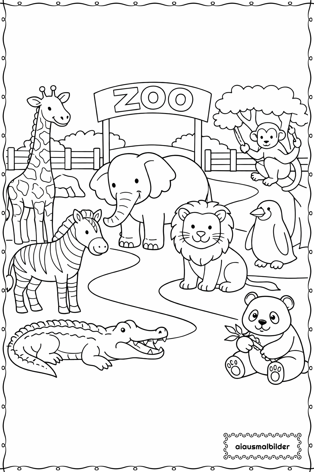 Tiere Zoo Besichtigung Ausmalseite