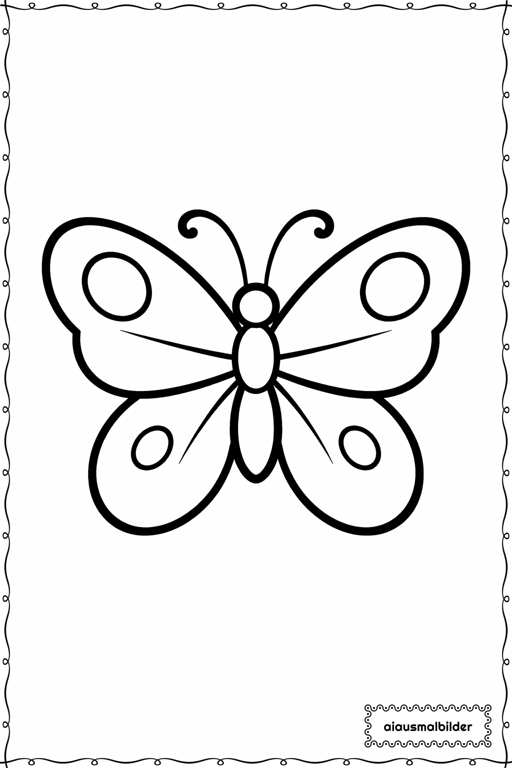  Vereinfachter Schmetterling Ausmalseite 