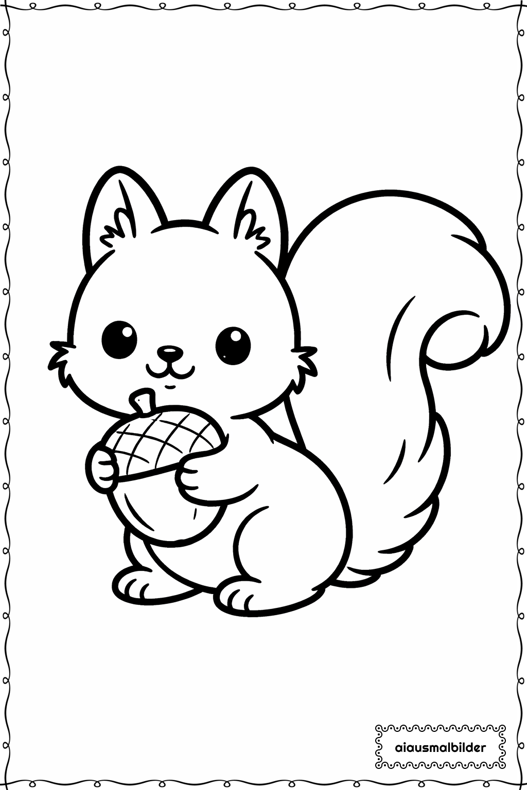  Weihnachten Eichhörnchen Einfach Ausmalseite 