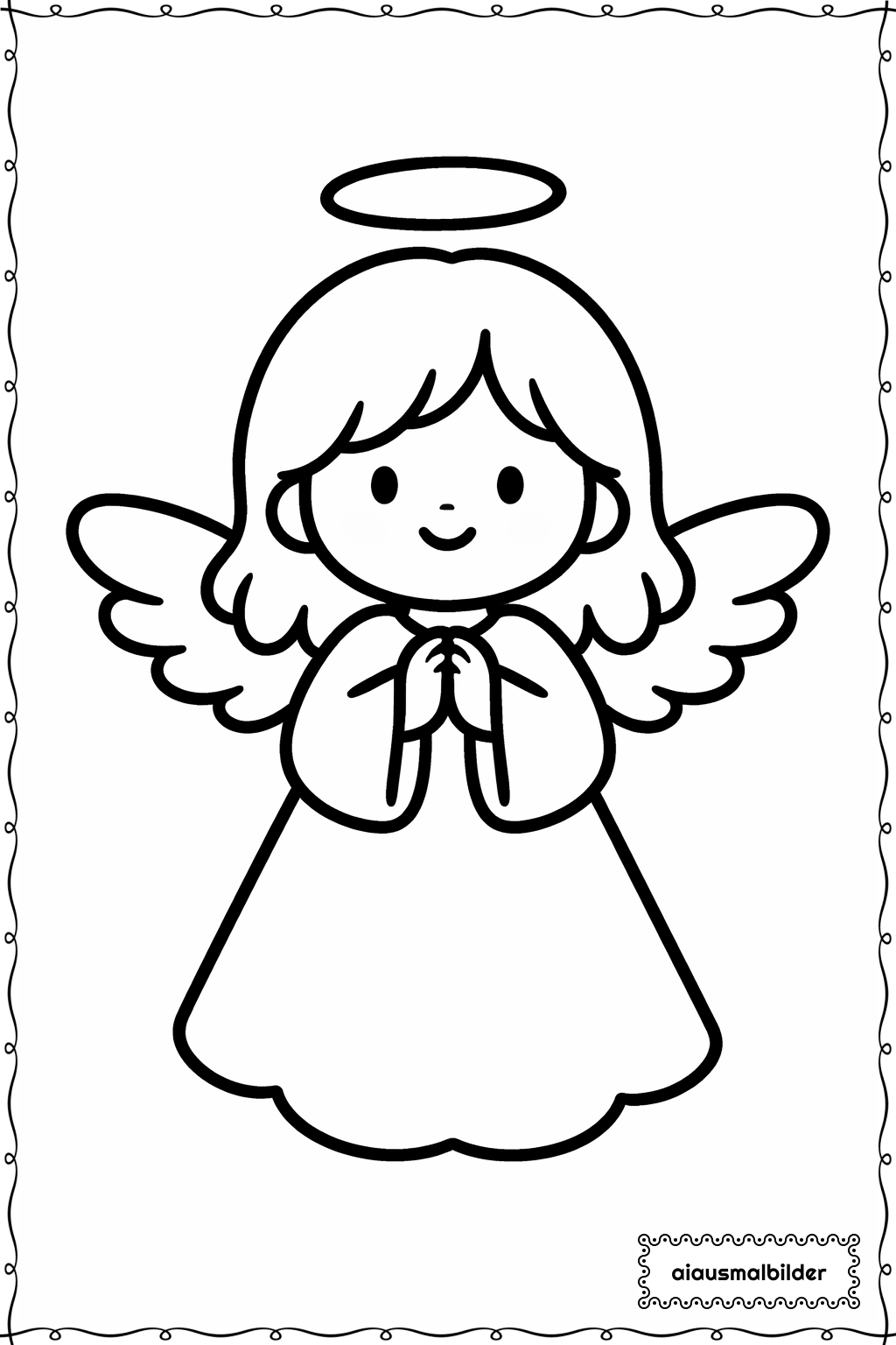  Weihnachten Engel Klein Ausmalseite 