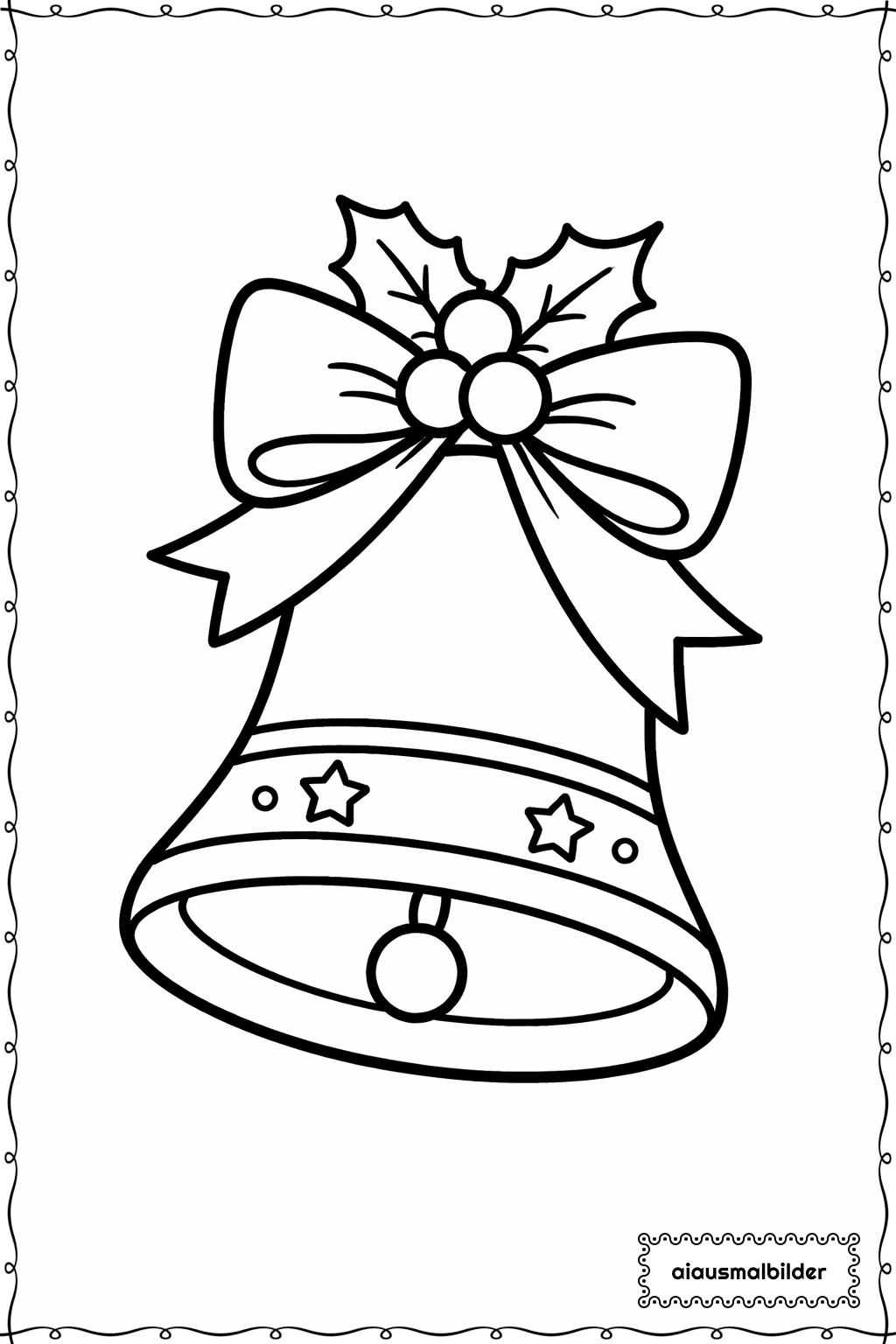  Weihnachten Glocke Groß Ausmalseite 