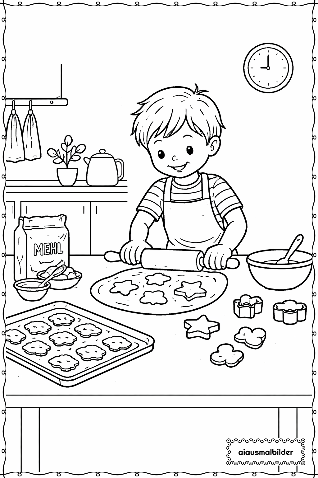  Weihnachten Keks Backen Ausmalseite 