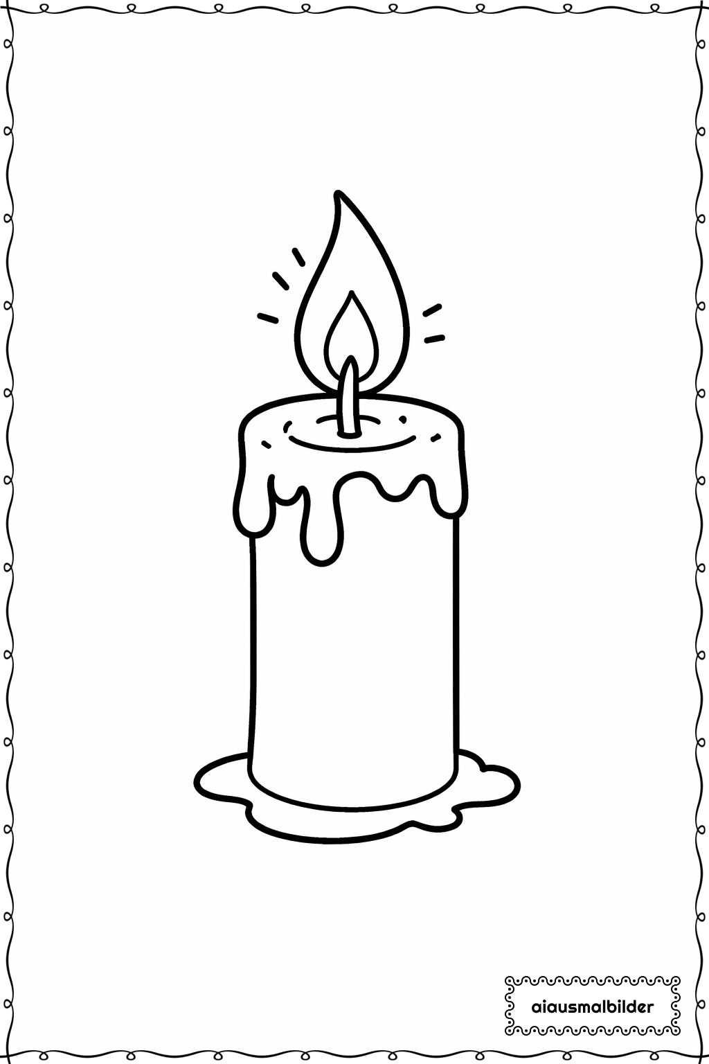  Weihnachten Kerze Einfach Ausmalseite 