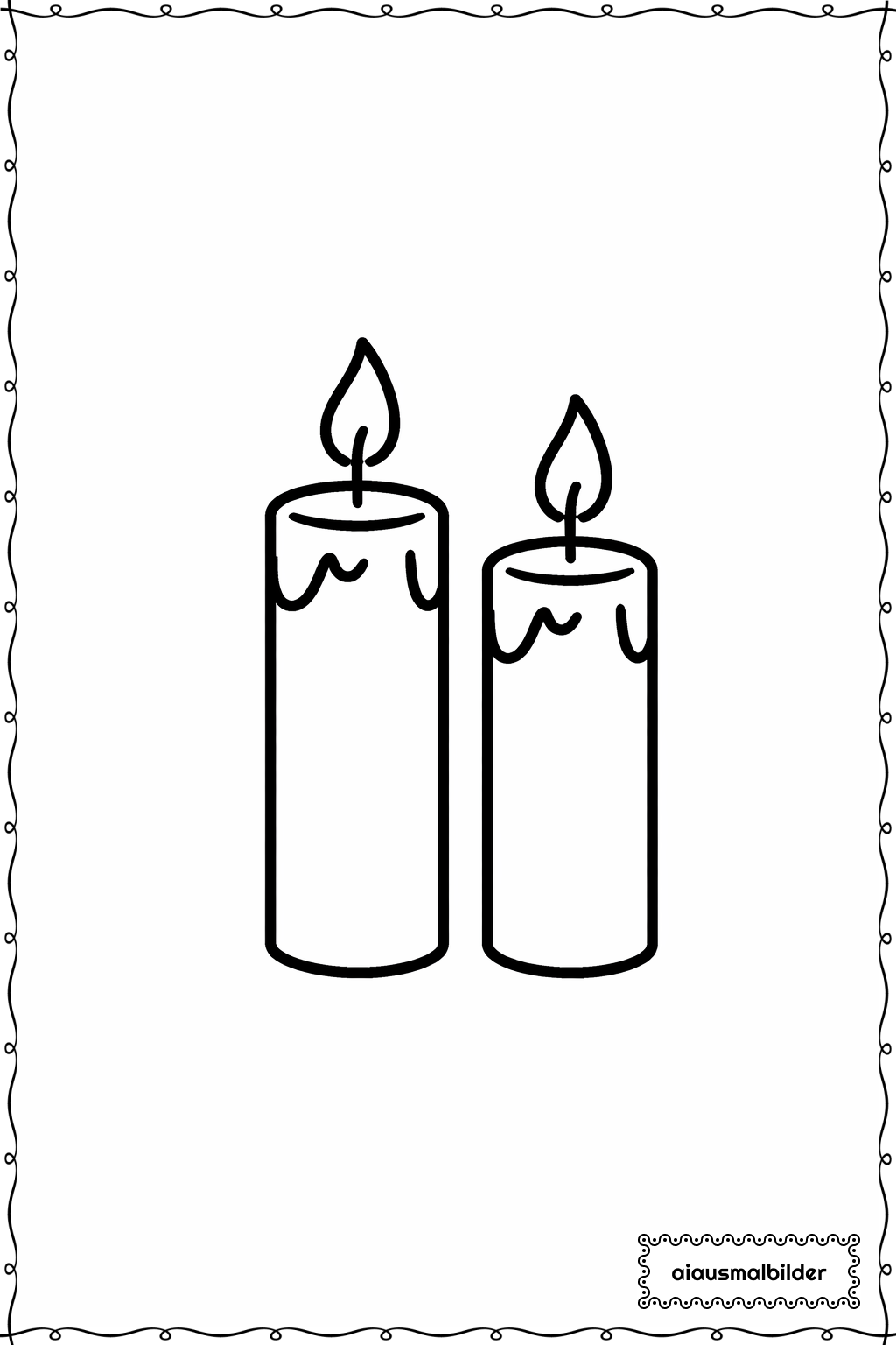  Weihnachten Kerzenpaar Ausmalseite 