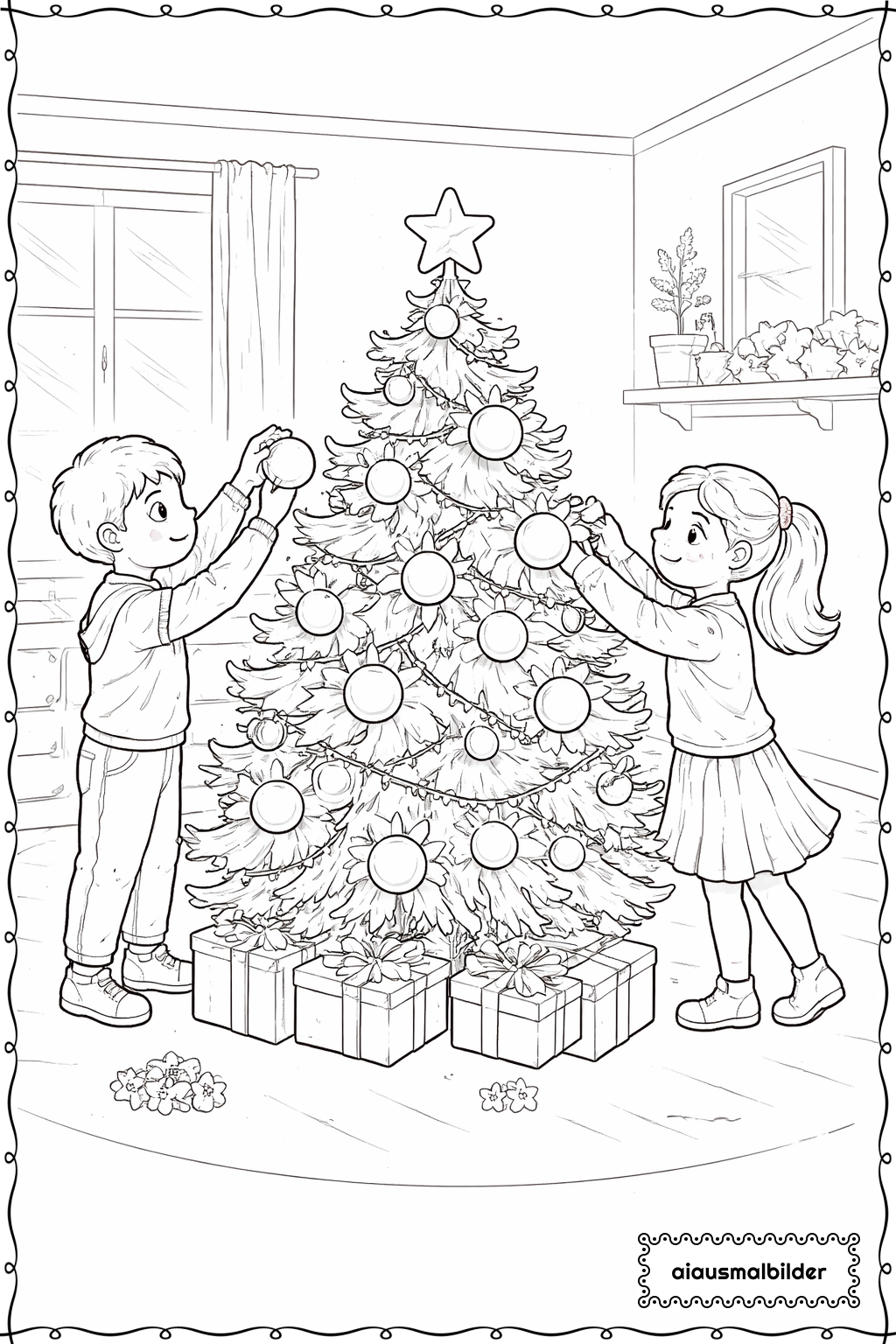 Weihnachten Kinder Schmücken Baum