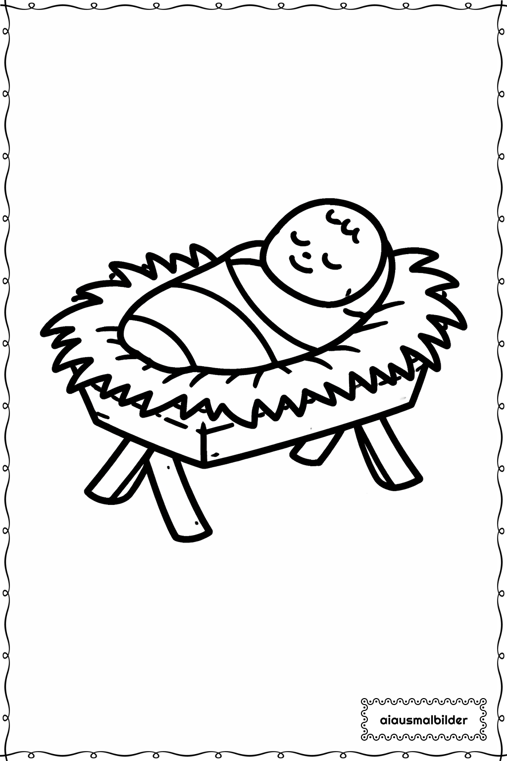  Weihnachten Krippe Einfach Ausmalseite 