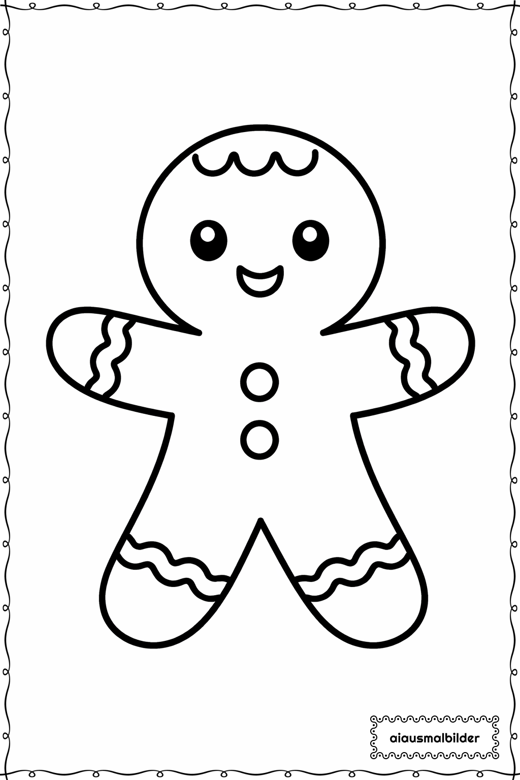  Weihnachten Lebkuchenmann Einfach Ausmalseite 