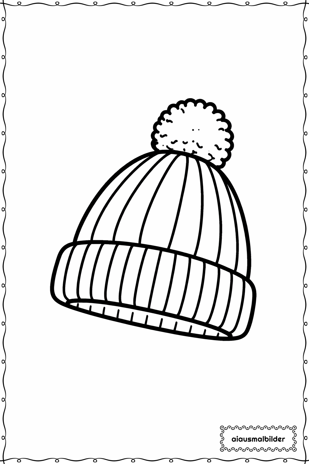  Weihnachten Mütze Groß Ausmalseite 
