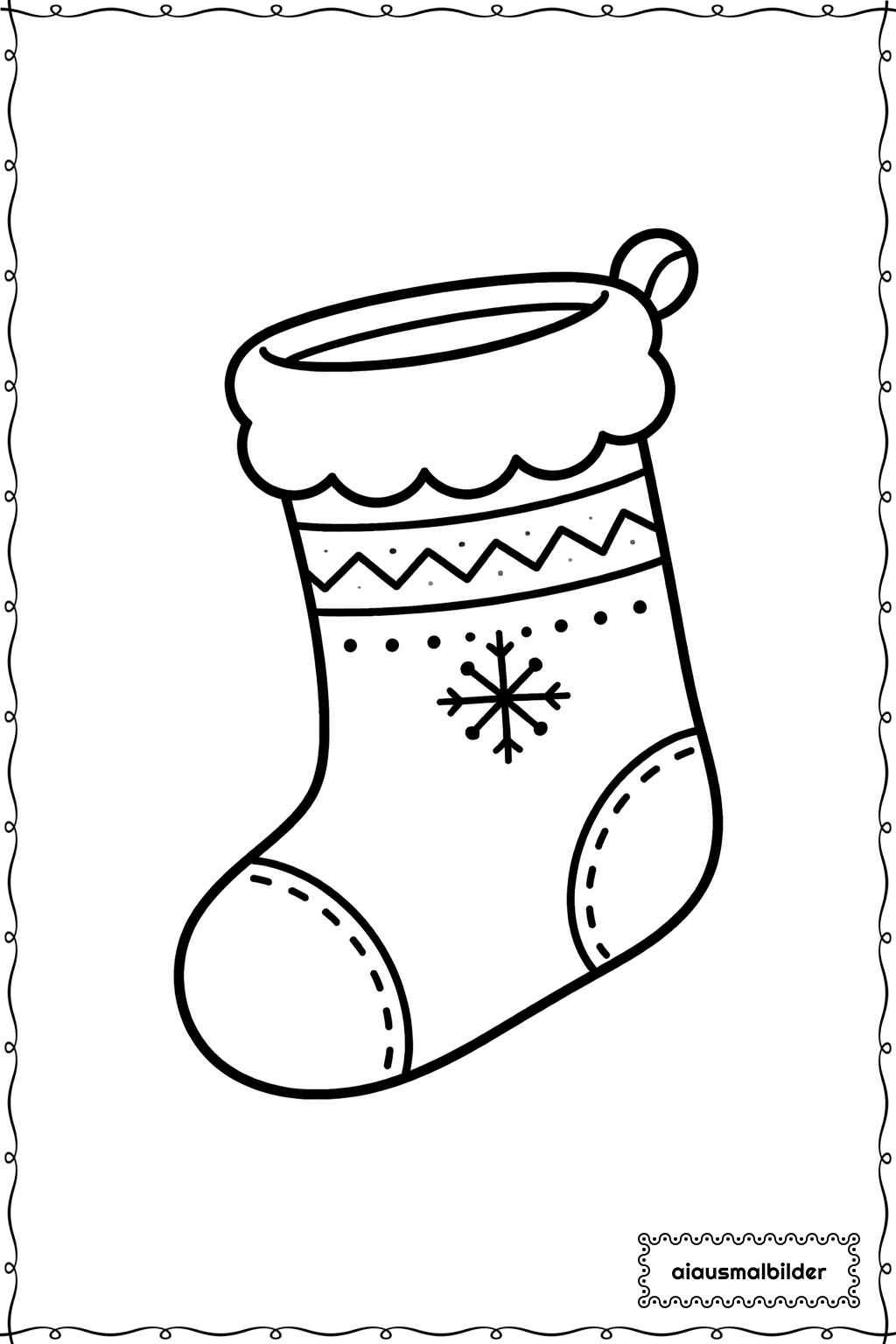  Weihnachten Strumpf Hängend Ausmalseite 