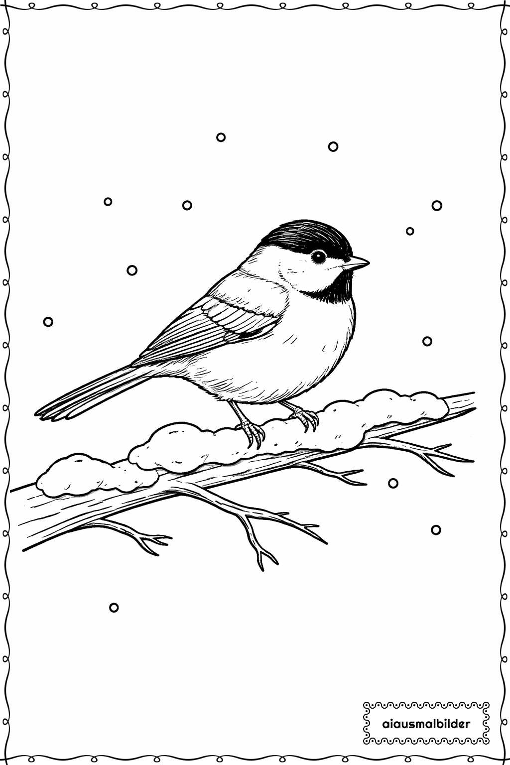  Weihnachten Vogel Im Schnee Ausmalseite 