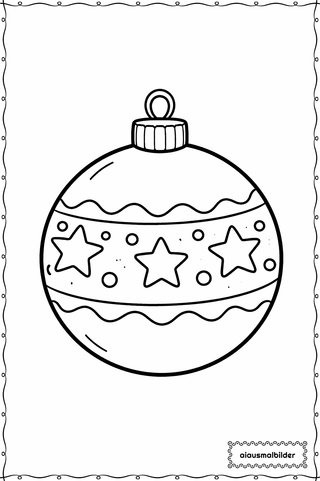  Weihnachten Weihnachtskugel Einfach Ausmalseite 
