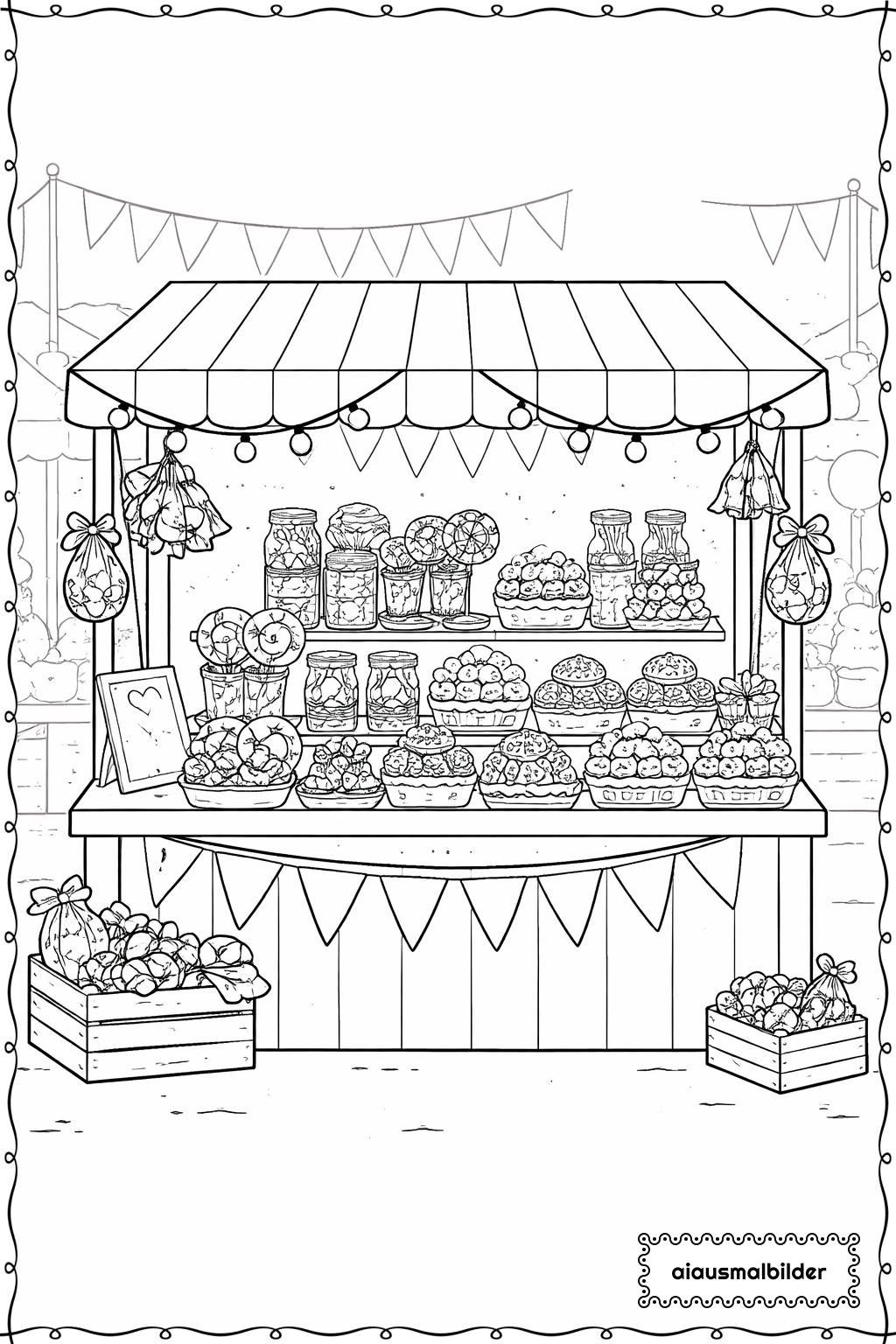  Weihnachten Weihnachtsmarkt Stand Ausmalseite 